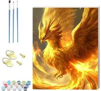 Pintar por Numeros Adultos Phoenix, DIY Pintar por Numeros con Marco Flame, Manualidades Adultos Kit con 3 Pinceles, Paint by Numbers Adult para Decoración Hogar, Regalo Mujer 90x120cm D-7077