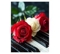 Pintar por Numeros Adultos Piano DIY Paint by Numbers Adult Flor, Manualidades Adultos Color Cuadros por Numeros 95x70cm, Kit Pintura Lienzos para Pintar Niños,Decoracion Pared Regalo Mujer model-7429