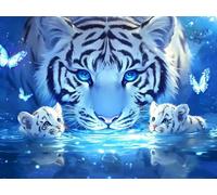 Pintar por Numeros Adultos, Pintar con Numeros Adultos sueño tigre, DIY Painting by Numbers Kits, con 3 Pinceles, Pigmento Acrílico, Paint by Numbers, Regalos Originales para Hombre 90x120cm J0-1056