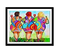 Pintar por Numeros Adultos,Pintar con Pinceles y Pinturas Acrílicas,Niño Paint by Numbers Kit,Lienzo Cuadros por Numeros Para Pintar,Pared del Hogar Decoración Mujer gorda colorida 50x65cm con Marco