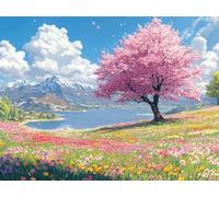 Pintar por Numeros Adultos, Pintar por Numeros Flores De Cerezo Painting by Numbers Pradera Paint by Numbers Adult Manualidades con Pinceles Pintura Acrilica, Decoracion Pared 130x100cm -yym2501222