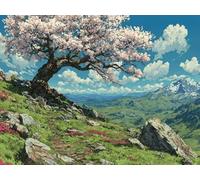 Pintar por Numeros Adultos, Pintar por Numeros MontañA Painting by Numbers Paisaje Paint by Numbers Adult Manualidades con Pinceles Pintura Acrilica para Decoracion Pared 130x100 cm -yym25012X1