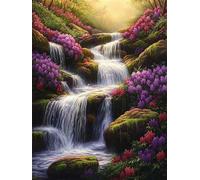 Pintar por Numeros Adultos, Pintar por Numeros Paisajes Flores de Río, Pintura por Numeros Adultos Grande 60 x 80 cm, Paint By Numbers Manualidades con Pinceles y Pintura Acrilica (Sin Marco) -YH1274