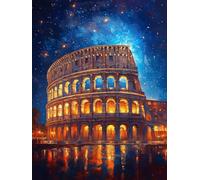 Pintar por Numeros Adultos, Pintar por Numeros Roma Painting by Numbers Coliseo Paint by Numbers Adult Manualidades con 3 Pinceles Pintura Acrilica para Decoracion Pared, Regalo 30 x 40cm -zjn2507ZS