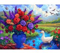 Pintar por Numeros Adultos, Pintura Acrilica 60x80cm rosa, k-297