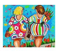 Pintar por Numeros Adultos - Pintura por NúMeros Con Pinceles y Pinturas Decoraciones,Paint by Numbers Kit,Cuadros por Numeros Lienzo Pintura con Numeros - mujer gorda con estilo 40x50cm sin Marco