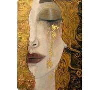 Pintar por Numeros Adultos - Pintura por NúMeros Con Pinceles y Pinturas Decoraciones,Paint by Numbers Kit,Cuadros por Numeros Lienzo Pintura con Numeros - Lágrimas de mujer dorada 60x75cm con Marco