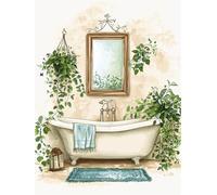 Pintar por Numeros Adultos , Pintura por Números Planta Kit de Pintar por Numeros con Pinceles y Pinturas Acrilicos Painting by Numbers Kits, para Niñas Cumpleaños y Festival Decoración 30x40cm