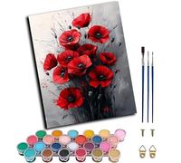 Pintar por Numeros Adultos Planta, Pintar por Numeros con Marco Flor, DIY Paint by Numbers Adult Kit con Pinceles y Pigmento, Paint by Numbers Para Cuadros Decoracion Salon Modernos 20x30cm 0-5357