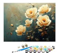 Pintar por Numeros Adultos Plantas verdes DIY Pintar por Numeros Niños flor Paint by Numbers Adult Kit de Pintura óleo de Lienzo con 3 Pinceles Pigmento, Decoración Hogar 40 x 50 cm (Sin marco) L8-484