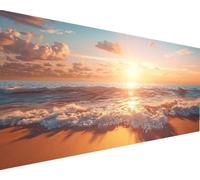 Pintar por Numeros Adultos Playa Kit de Pintar por Numeros Mar Paint by Numbers Manualidades Adultos, con Pinceles y Pintura Acrílica de Lona Preimpresos, Decorazione da Parete Regalo 40x80cm u1177