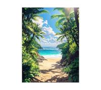 Pintar por Numeros Adultos Playa Kit Manualidades Adultos con Colorido Lienzos para Pintar Vista al mar 135x100CM 36 Colores Pintura Acrilica y Pinceles, Cuadros por Numeros para Regalo Mujer 2YH-9562