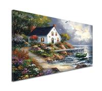 Pintar por Numeros Adultos Playa Pintar por Numeros Casa Painting by Numbers Manualidades Adultos DIY Colores Lienzos Kit de Pintura al óleo, 50x60cm Pequeño Cuadros Decoracion Dormitorios y-605