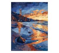 Pintar por Numeros Adultos Puente Golden Gate, Kit Manualidades Adultos Abstracto con Pintura Acrilica y Pinceles Lienzos para Pintar 70x95 cm, Paint by Numbers Adult para Home Decoration JLYH-4132