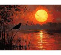 Pintar por Numeros Adultos puesta de sol Pintura Acrilica 40x50cm Cuadros para Pintar por Numeros, Kit Manualidades Adultos paisaje Paint by Numbers, Decoracion Hogar, Regalo Mujer, m-306