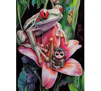 Pintar por Numeros Adultos Rana Pintar por Numeros Niños 6 Años, DIY Manualidades Paint by Numbers Mono, Kit de Pintura con Pinceles y Pigmento Acrílico, Decoración del Hogar Regalo 20x30cm Y2-70