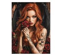 Pintar por Numeros Adultos Rosa, Kit Manualidades Adultos Ángel con Pintura Acrilica y Pinceles Lienzos para Pintar 70x95 cm, Paint by Numbers Adult para Home Decoration Otoño y Regalo Mujer JLYH-9244