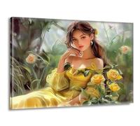 Pintar por Numeros Adultos Rosa Mujer, Pintar por Numeros sin Marco, DIY Kit Pintura Creative para Manualidades Adultos con Pinceles y Pigmento, Cuadros Decoracion Hogar, Regalo Mujer 25x35cm L-g-34