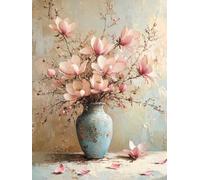 Pintar por Numeros Adultos rosa Pintar por Numeros Niños flor Cuadros para Pintura por Numero, Kit de Pintura al óleo de Lienzo DIY para con Pinceles Pigmento Acrílico, Decoración Hogar 30X40CM