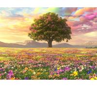 Pintar por Numeros Adultos, rural Árbol Pintar por Numeros, Libros para Colorear Adulto, DIY Kit Manualidades Adultos, con 3- Pinceles, Cuadros Decoracion Salon Modernos 30x40cm (Sin Marco) m5g-299
