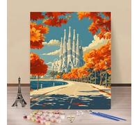 Pintar por Numeros Adultos Sagrada Familia Cuadros para Pintar por Numeros OtoñO Paint by Numbers Adult DIY Manualidades Adultos Kit Lienzo Pintura Para Decoración Del Hogar Sin Marco 60x90cm 8-V4092