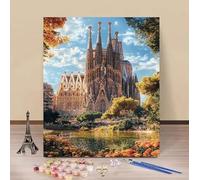 Pintar por Numeros Adultos Sagrada Familia Cuadros para Pintar por Numeros OtoñO Paint by Numbers Adult DIY Manualidades Adultos Kit Pintura Para Decoración Del Hogar Sin Marco 80x120cm 0-F48PC