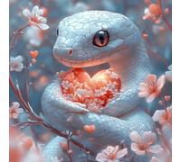 Pintar por Numeros Adultos, Serpiente Del Amor, DIY Painting by Numbers Principiantes Kits, Cuadros para Pintar por Numeros Pinturas Acrilicos con Pinceles, Decoración Hogar 90x90cm Sin Marco WJY7-9