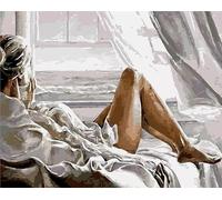 Pintar por Numeros Adultos Sexy, DIY Pintura por Números Chica, Pigmento Acrílico, Manualidades Niños Adultos Kit de Pintura al óleo de Lienzo 40x50cm Regalos Originales para Mujer (Sin Marco)