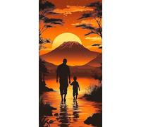 Pintar por Numeros Adultos Sunset Pintar por Numeros Lago Manualidades Adultos Paint by Numbers DIY Colorido Lienzo Pintura Arte Kit Con Accesorios Para Decoración Hogar 60x120cm Sin Marco 8-777PAU