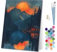 Pintar por Numeros Adultos Sunset, Pintar por Numeros Paisaje, DIY Paint by Numbers Adult Kit con Pinceles y Pigmento, Paint by Numbers Para Cuadros Decoracion Salon Modernos Regalo 100x130cm 1-5502