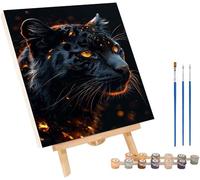Pintar por Numeros Adultos Tigre, Cuadros para Pintar por Numeros Animal, DIY manualidades adultos Kit con 3 Pinceles y Pigmento Acrílico, Paint by Numbers Adult para Decoración Hogar 80x110cm 7-1931