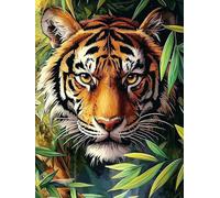 Pintar por Numeros Adultos Tigre Pintar con Numeros Niños, Painting by Numbers Animales, DIY Manualidades Adultos, Acuarelas Kit Pintura Acrilica con Lienzo Pinceles, Decoracion Hogar 40x50cm Y2-101