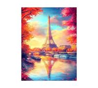 Pintar por Numeros Adultos Torre Eiffel Kit Manualidades Adultos con Colorido Lienzos para Pintar Arquitectura 40x30 CM 36 Colores Pintura Acrilica y Pinceles, Cuadros por Numeros, Regalo 2YH-9262
