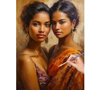 Pintar por Numeros Adultos Tribu, Manualidades Adultos Mujer Paint by Numbers Kits, Cuadros para Pintar por Numeros Kit con Pinceles y Pinturas Acrilicos, Decoración Hogar, 50x70cm, (Sin Marco), -8184