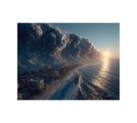 Pintar por Numeros Adultos Tsunami, Cuadros para Pintar por Numeros, DIY Kit Manualidades Adultos con Pintura Acrilica Pinceles y Lienzo Color Bote 40x30 cm, Cuadros Decoracion Salon Modernos LZYH6065