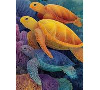 Pintar por Numeros Adultos Turtle, Pintar por Numeros Niños OcéAno, DIY Paint by Numbers Adult Kit, Manualidades Adultos con Pinceles y Pinturas Acrílicas, Decoración del Hogar Regalo 100x135cm 9-1599