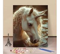 Pintar por Numeros Adultos Unicornio Cuadros para Pintar por Numeros Lago Paint by Numbers Adult DIY Manualidades Adultos Kit Lienzo Pintura Para Decoración Del Hogar Sin Marco 70x100cm H-099A0