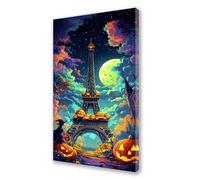 Pintar por Numeros Adultos Víspera de Todos los Santos,Pintar por Numeros París,Manualidades Lienzos para Paint by Numbers,DIY Kit con Pinceles Acrílico,Decor de Pared del Hogar 40x80 cm L219