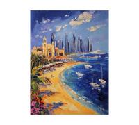Pintar por Numeros Adultos Vista al mar Kit Manualidades Adultos con Colorido Lienzos para Pintar Ciudad 135 x 100CM 36 Colores Pintura Acrilica y Pinceles, Cuadros por Numeros, Regalo Mujer 2YH-9184