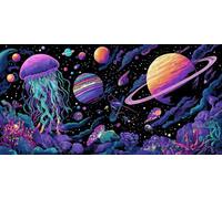 Pintar por Numeros Adultos Vistoso Paint by Numbers Adult Universo Cuadros para Pintar por Numeros 30x50cm Lienzos con 3 Pinceles e Pigmento Acrílico, Decoracion Hogar Pared Habitacion, -fu646u