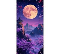 Pintar por Numeros Adultos y Principiantes, XXL Kit de Pintura Acrílica DIY en Lienzo, con Pinceles y Pigmentos, Manualidades Creativas Decoración, Sin Marco, 20x40cm, Arquitectura Antigua Luna J-218