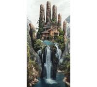 Pintar por Numeros Adultos y Principiantes, XXL Kit de Pintura Acrílica DIY en Lienzo, con Pinceles y Pigmentos, Manualidades Creativas Decoración Hogar, Sin Marco, 45x90cm, AbstraccióN Cascada J-649