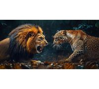 Pintar por Numeros Adultos y Principiantes, XXL Kit de Pintura Acrílica DIY en Lienzo, con Pinceles y Pigmentos, Manualidades Creativas Decoración Hogar Regalos, Sin Marco, 100x200cm, Tigre LeóN J-433