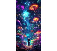 Pintar por Numeros Adultos y Principiantes, XXL Kit de Pintura Acrílica DIY en Lienzo, con Pinceles y Pigmentos, Manualidades Creativas Decoración Hogar, Sin Marco, 45x90cm, AbstraccióN Setas J-543