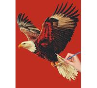 Pintar por Numeros Águila, 40x50cm Pintura por Números Animal para Adultos, Sin Marco, Kit de Pintura al Óleo de Lienzo con 3 Pinceles, Pigmento Acrílico, Paint by Numbers Decoración Pared, -7967