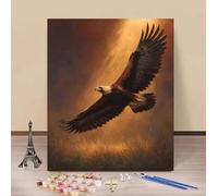Pintar por Numeros áGuila Pintar por Numeros Set Animal Painting by Numbers DIY Kit Pintura Entretenimiento Adultos Principiante Paintings Kits, Decoracion Hogar Regalo Sin Marco 50x80cm 4-I736D