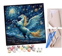 Pintar por Numeros Alas de unicornio cielo estrellado (4) Adultos Kit de Pintura al óleo de Lienzo DIY para con Pinceles Pigmento Acrílico 40 x 40cm (Sin Marco)