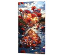 Pintar por Numeros Amar Flor, Pintar por Numeros Adultos, Principiante DIY Canva para Kits de Pintura Niños, con 3- Pinceles Pigmento Acrílico, Paint by Numbers Adult, Regalos Mujer 80x160cm 0z-873