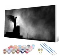 Pintar por Numeros áNgel Pintar por Numeros Luna Paint by Numbers Adult con 3 Pinceles y Pigmento Acrílico Manualidades Adultos para Decoracion Hogar Pared, Regalo Mujer 30x60cm -hcw2507G1M7502