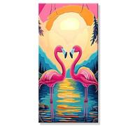 Pintar por Numeros Animal Grulla corona roja, Grande Manualidades Adultos Painting by Numbers Kits, Pintar por Numeros Principiantes, DIY Kit Pintura al óleo de Lienzo, Decor Hogar 60x120cm s0h-179